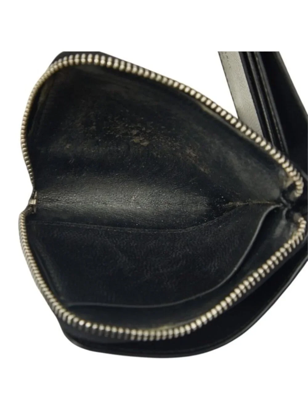 Saint Laurent East West Zip Wallet Bifold Compact Black Leather